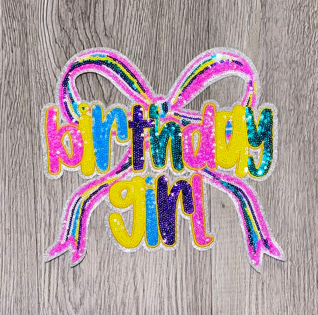 Birthday Girl Sequin Patch, Iron on Applique, DIY
