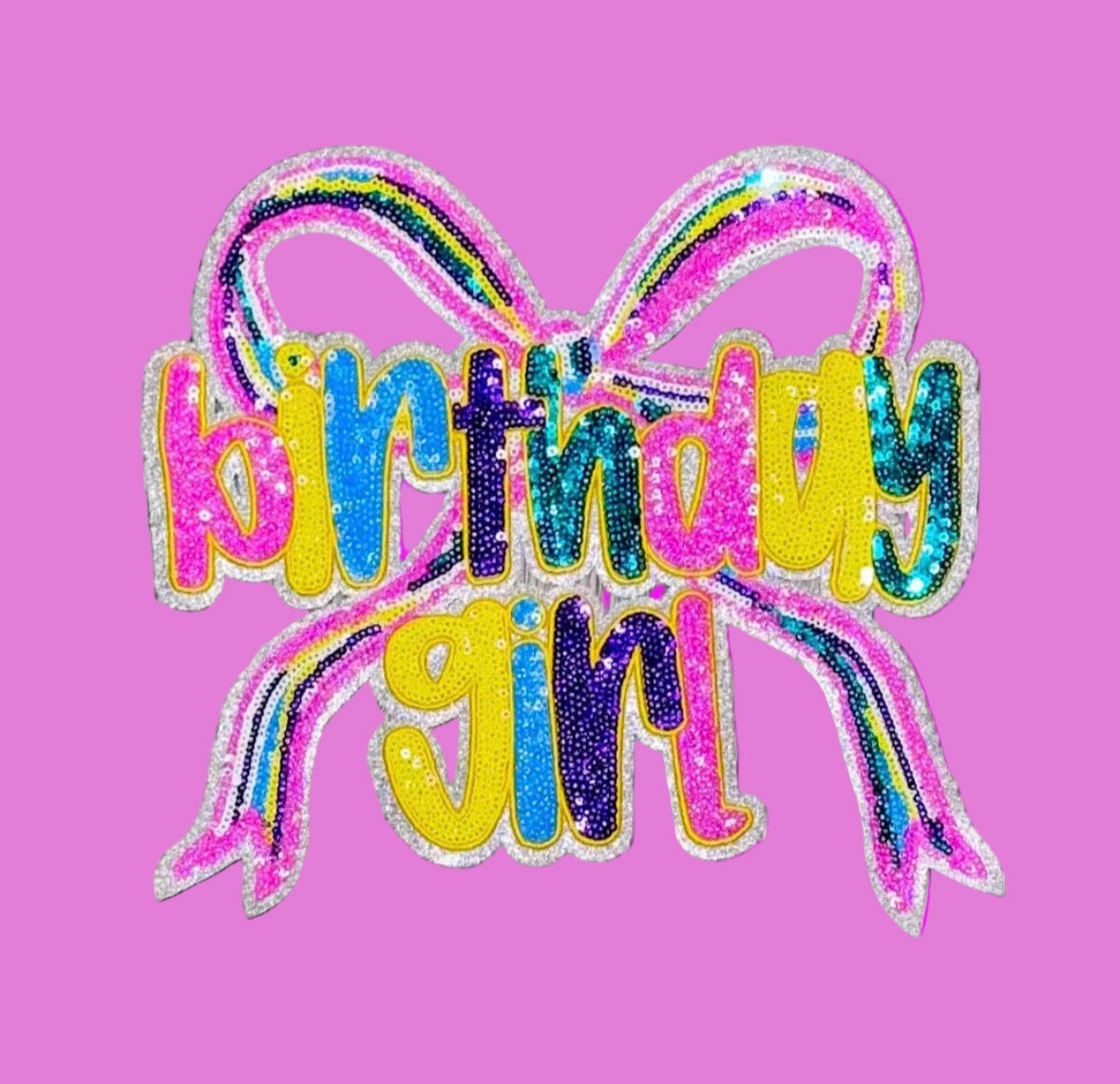 Birthday Girl Sequin Patch, Iron on Applique, DIY