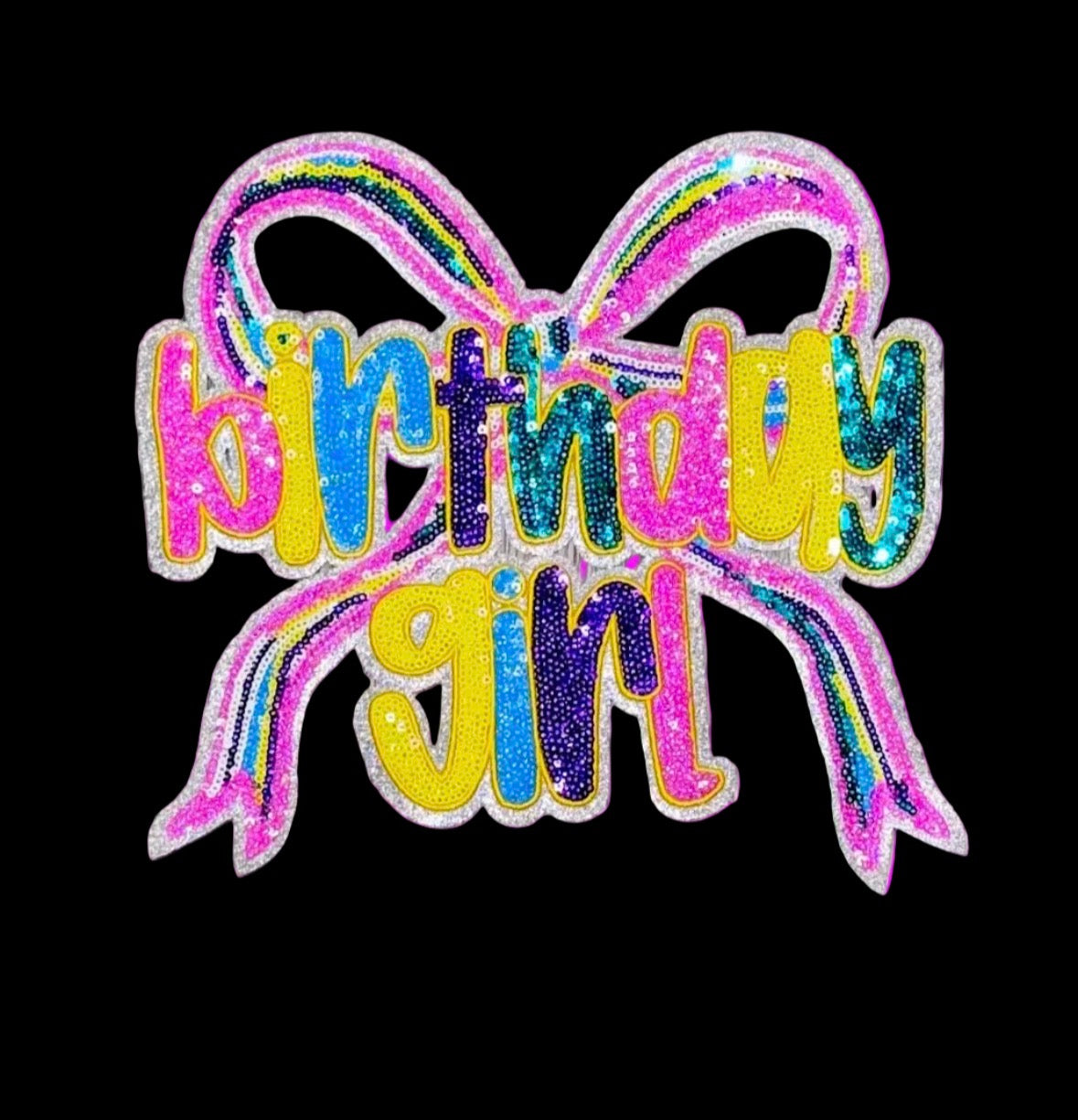 Birthday Girl Sequin Patch, Iron on Applique, DIY