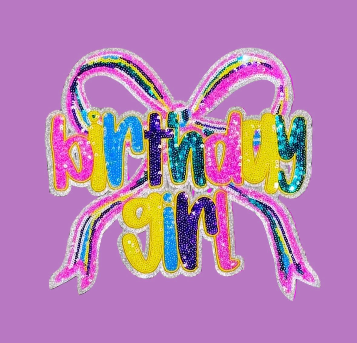 Birthday Girl Sequin Patch, Iron on Applique, DIY