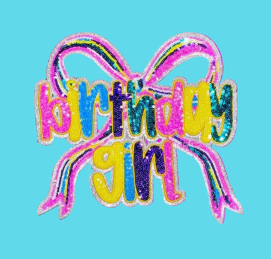 Birthday Girl Sequin Patch, Iron on Applique, DIY