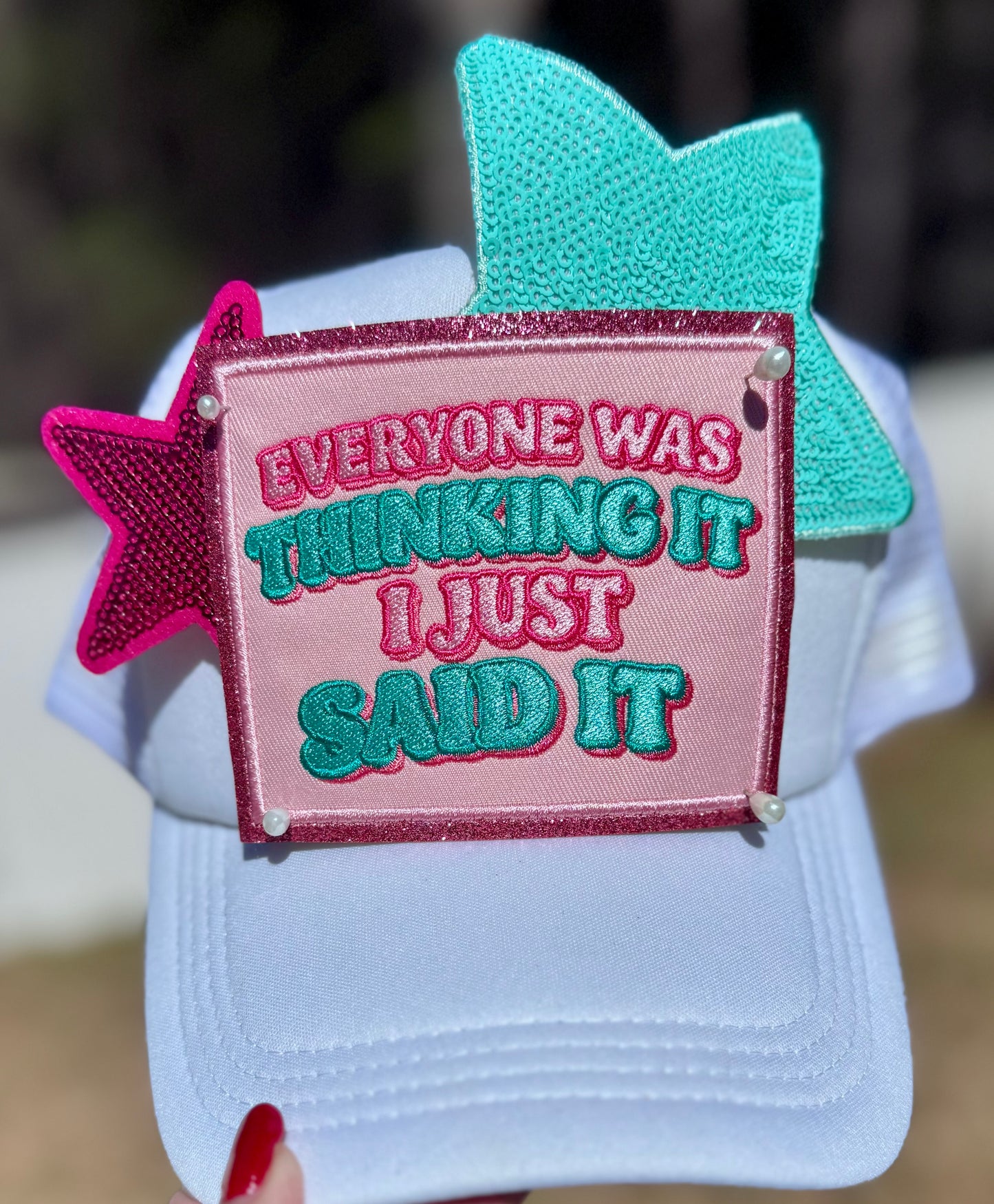 Everyone was Thinking it, I Just Said it Embroidered Patch, Glitter Applique, DIY