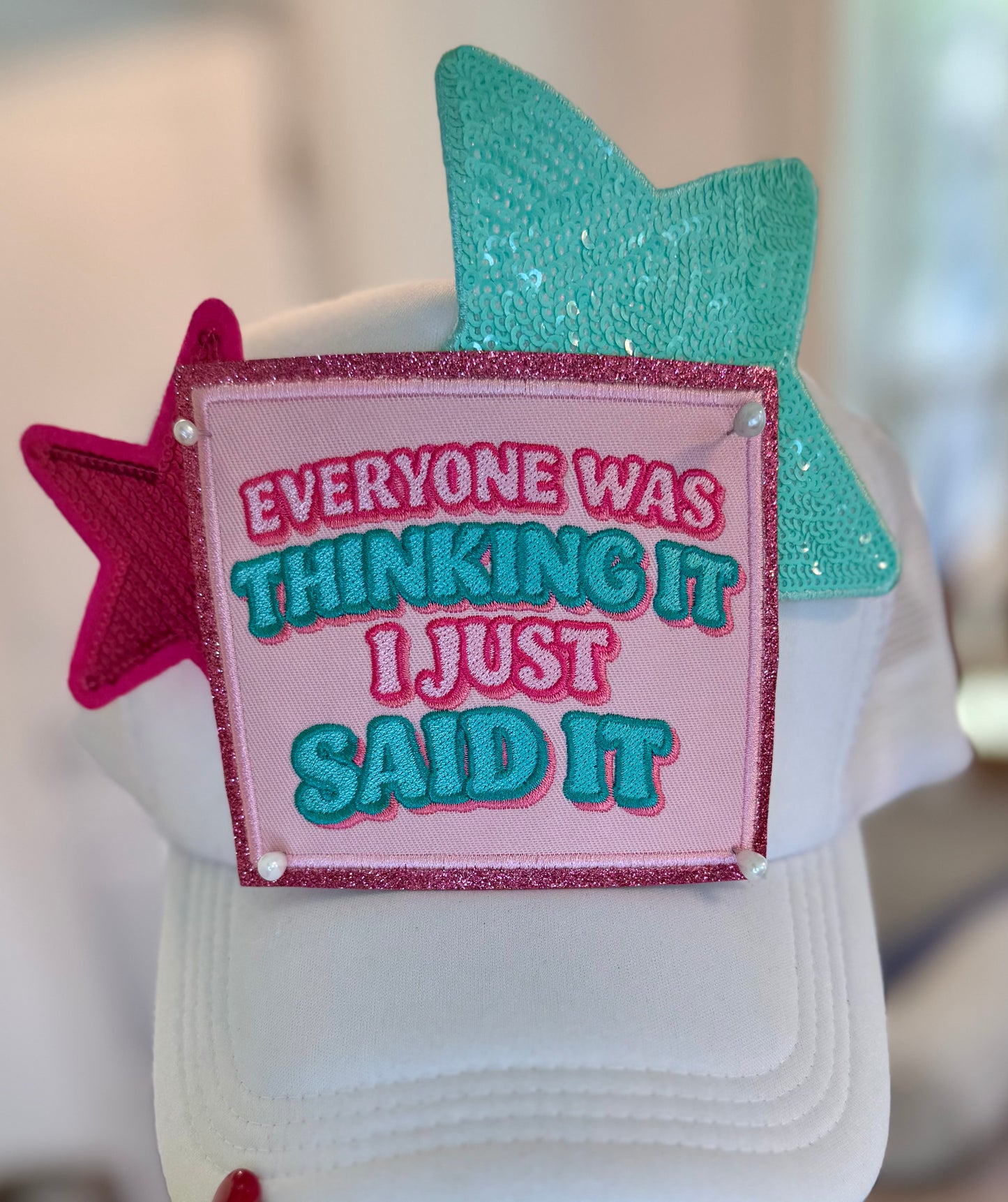 Everyone was Thinking it, I Just Said it Embroidered Patch, Glitter Applique, DIY