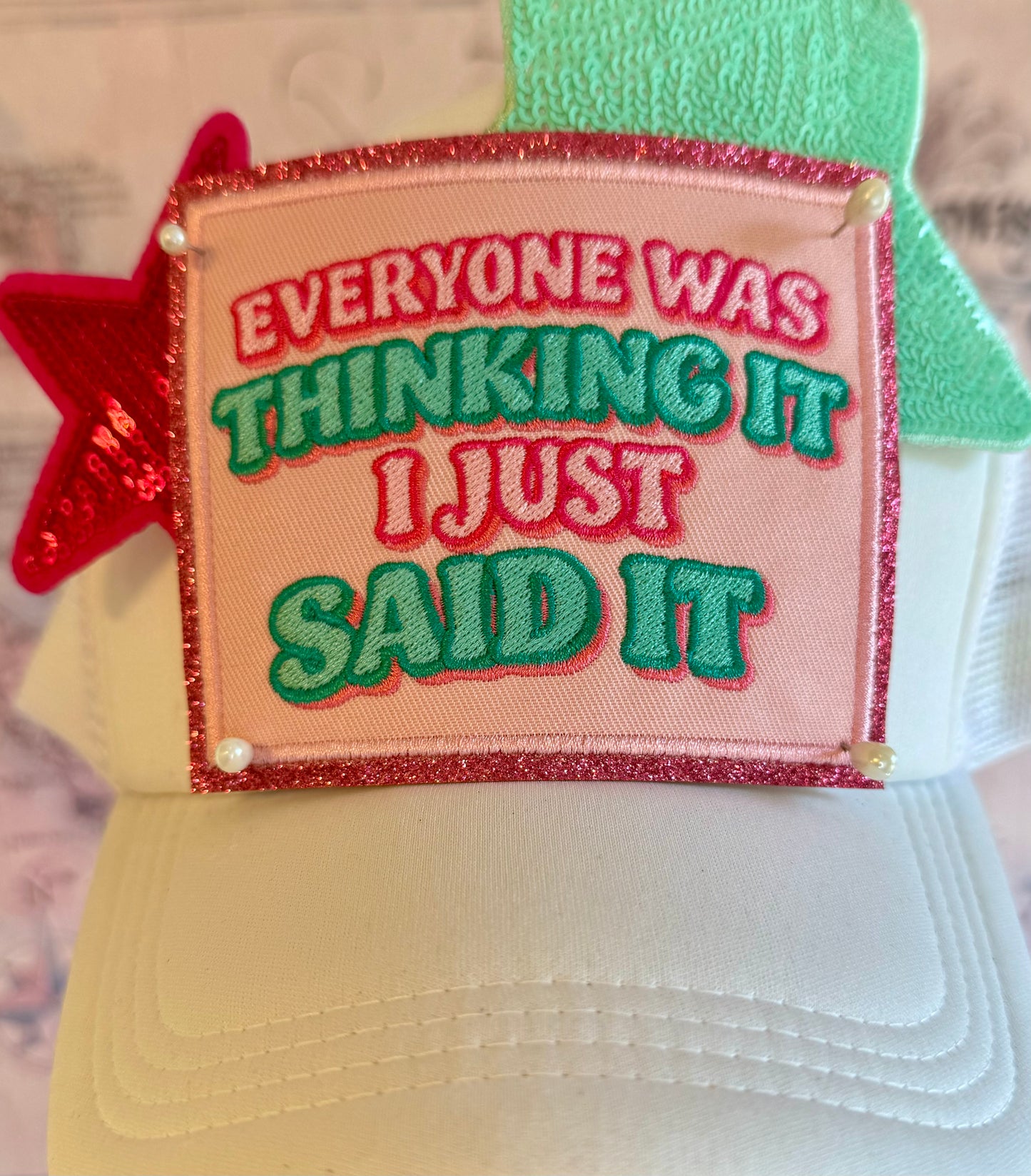 Everyone was Thinking it, I Just Said it Embroidered Patch, Glitter Applique, DIY