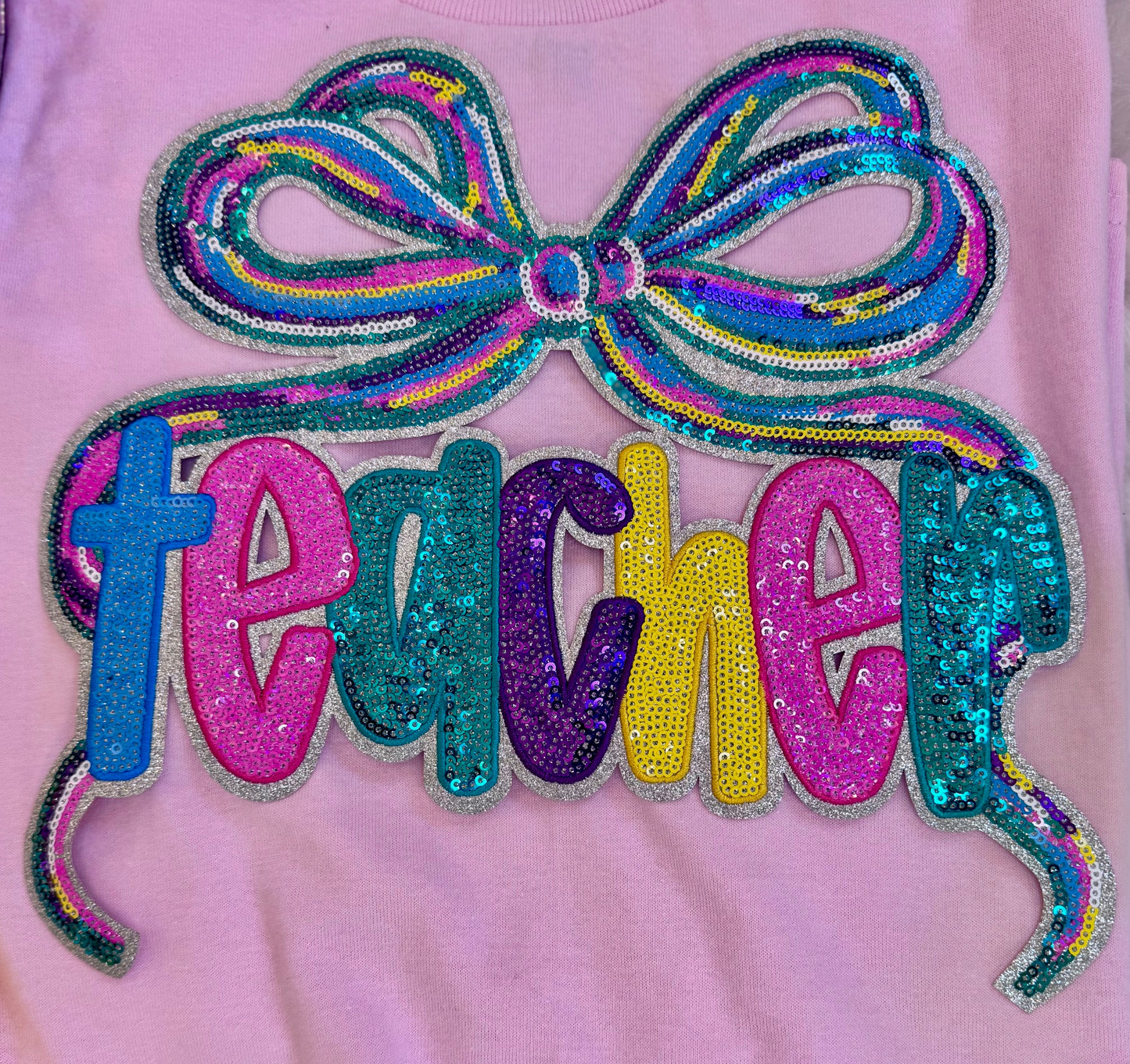 Teacher Sequin Patch, Iron on Patches, DIY, Teacher's Gift