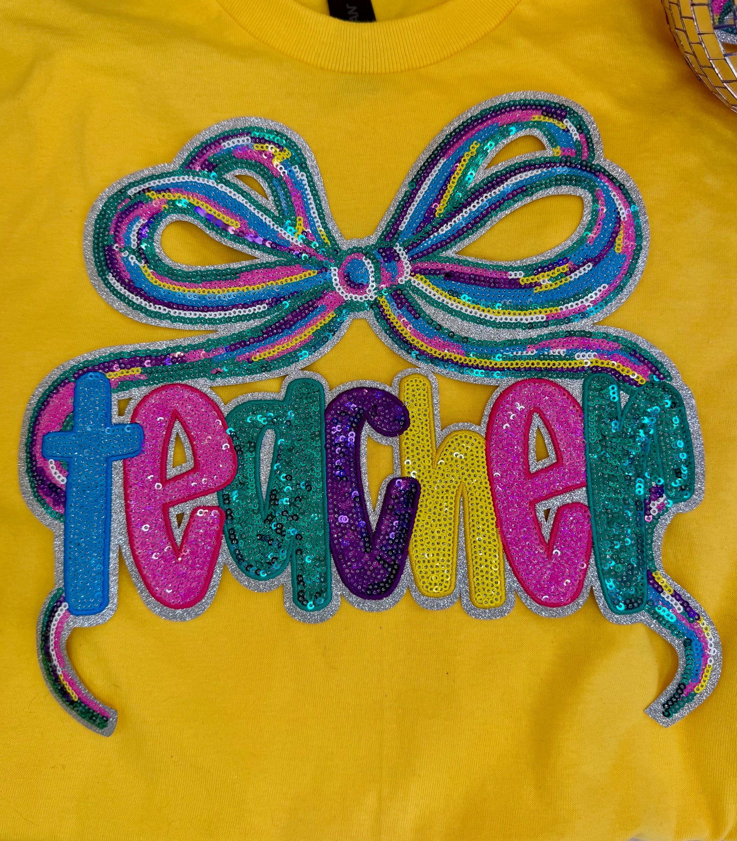 Teacher Sequin Patch, Iron on Patches, DIY, Teacher's Gift
