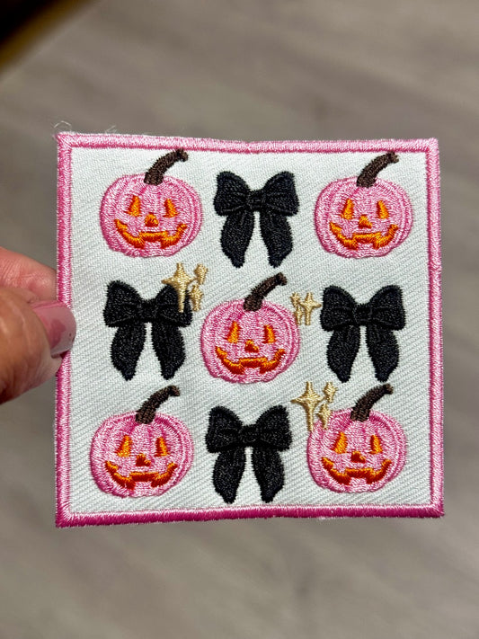 Bow Patch, Fall Season Patch, Pumpkin Patch, Trucker Hat Patch, Embroidered Patch, Halloween Patch, Pumpkin Patch, Patch for Hats DIY Patch, Trendy Patch