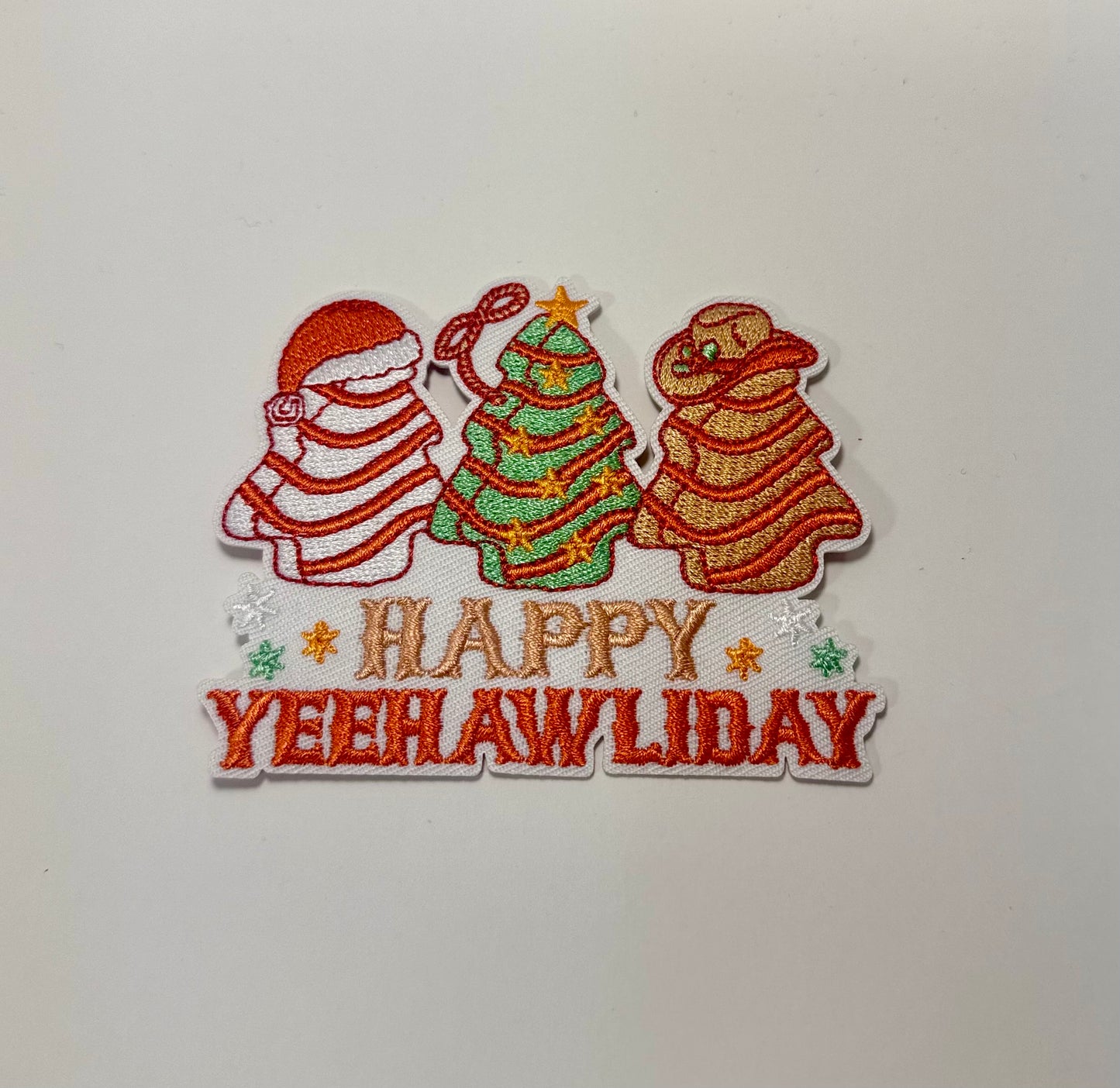 HAPPY YEEHAWLIDAYS Patch, Christmas cake patch, Christmas Hat Patch, Patches for Hat, Cowboy Christmas Patch, DIY Patch, Hat Bar Patch