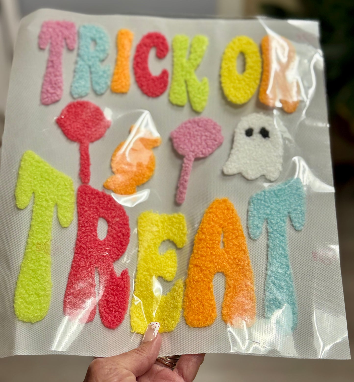 Trick or Treat Fluffy Patch; DIY Iron on Applique
