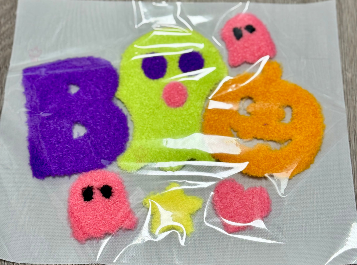 Boo Fluffy Halloween Patch; DIY Iron on Applique