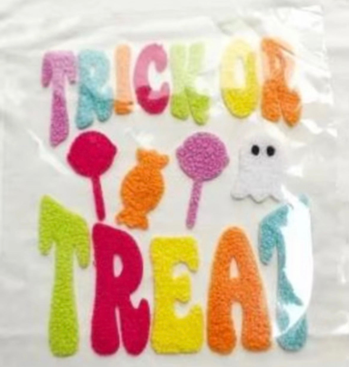 Trick or Treat Fluffy Patch; DIY Iron on Applique