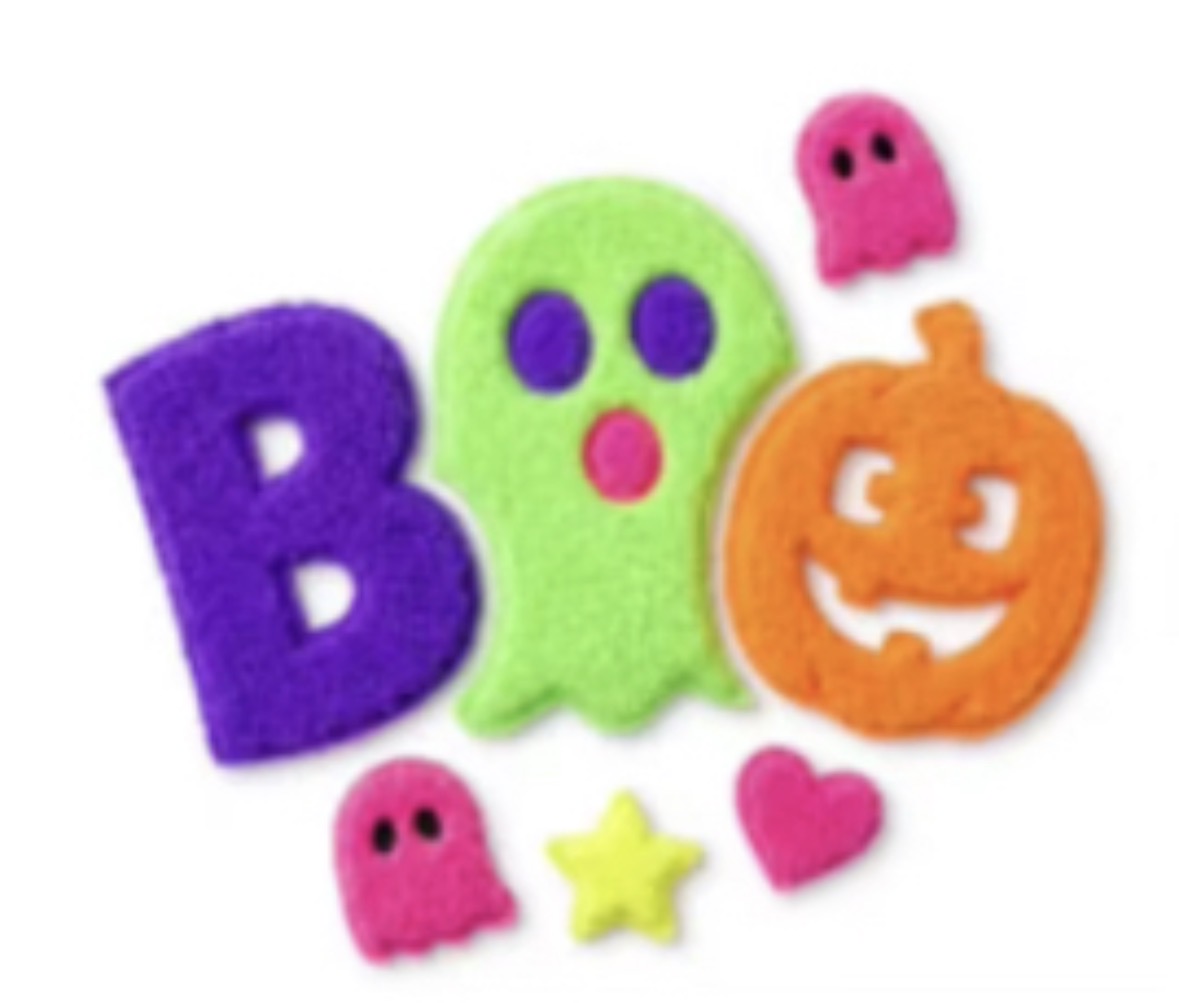 Boo Fluffy Halloween Patch; DIY Iron on Applique