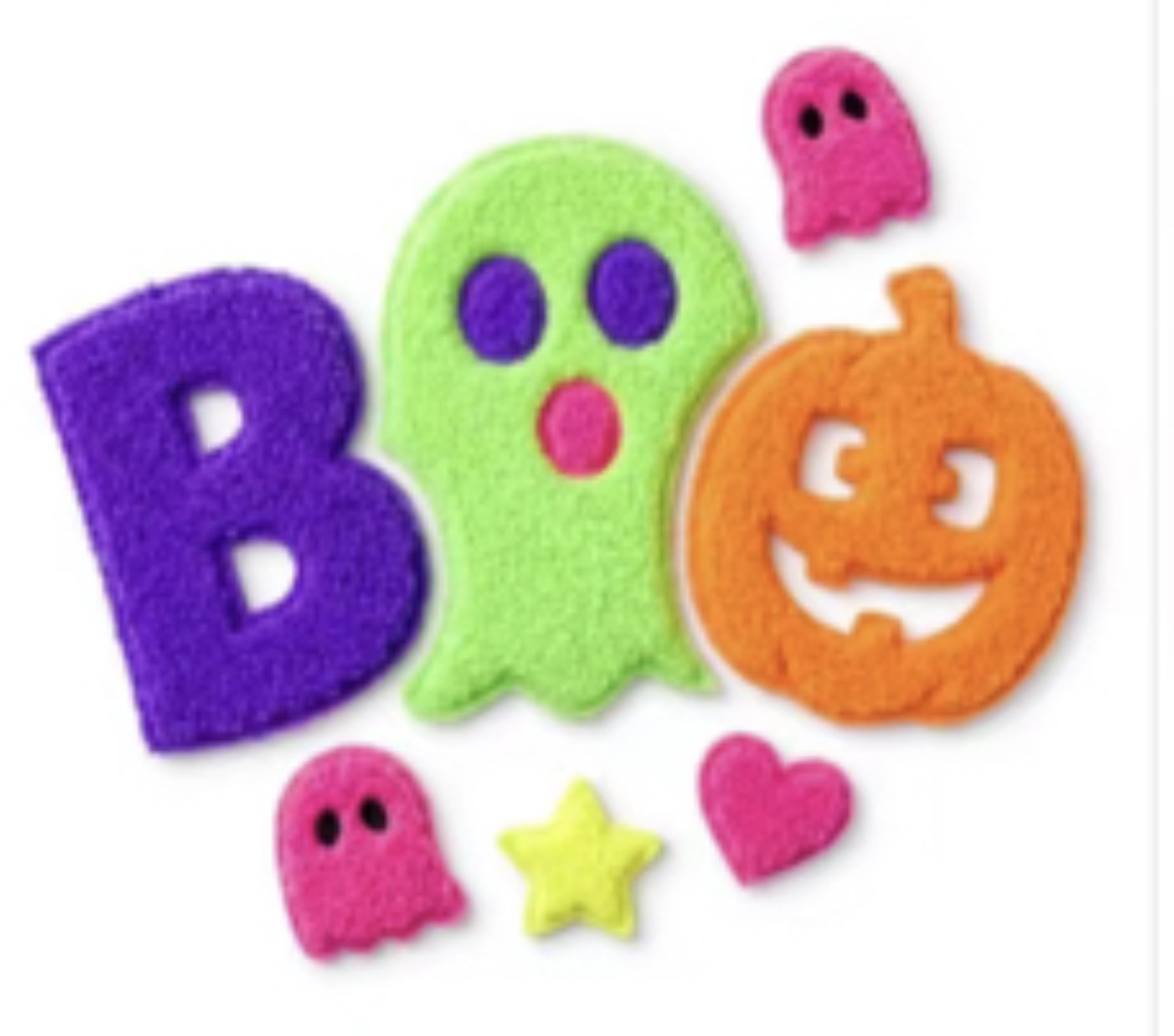 Boo Fluffy Halloween Patch; DIY Iron on Applique