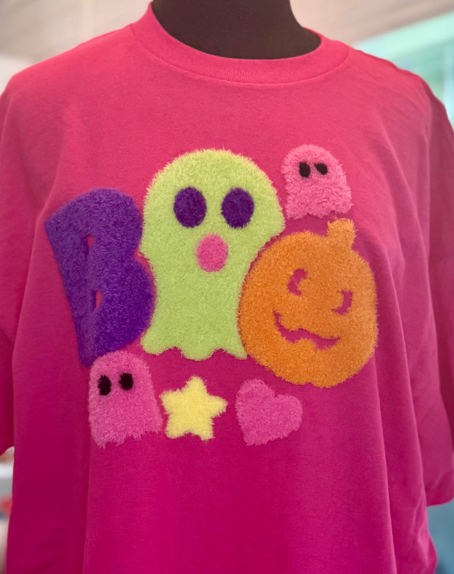 Boo Fluffy Halloween Patch; DIY Iron on Applique