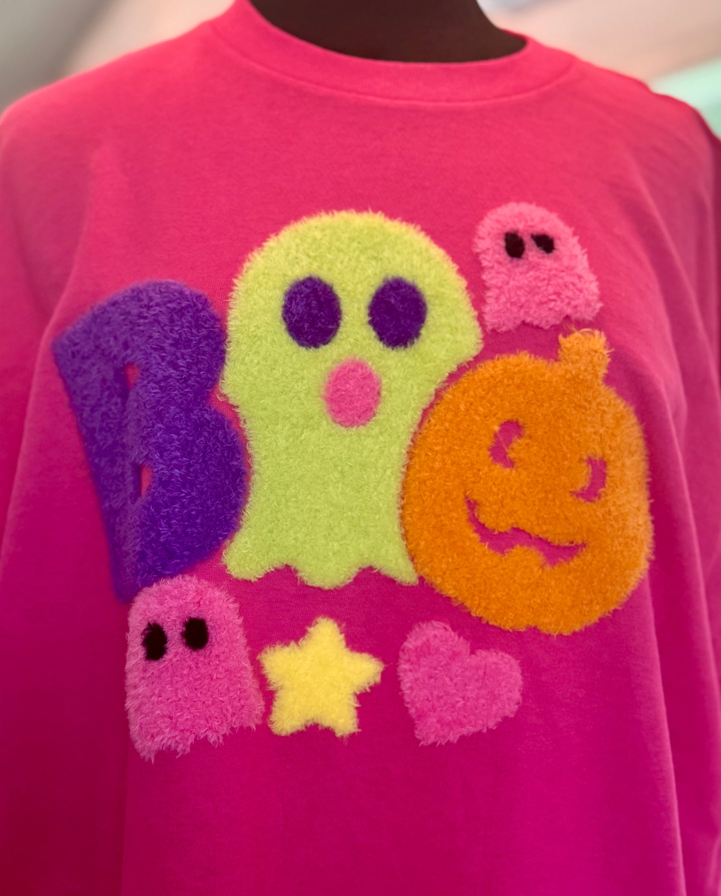 Boo Fluffy Halloween Patch; DIY Iron on Applique