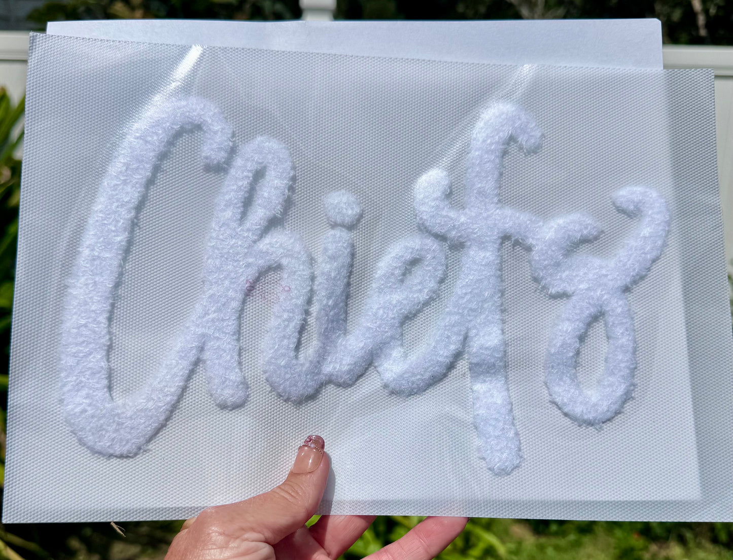 Chiefs Fluffy Iron on Patch: DIY Mascot Applique