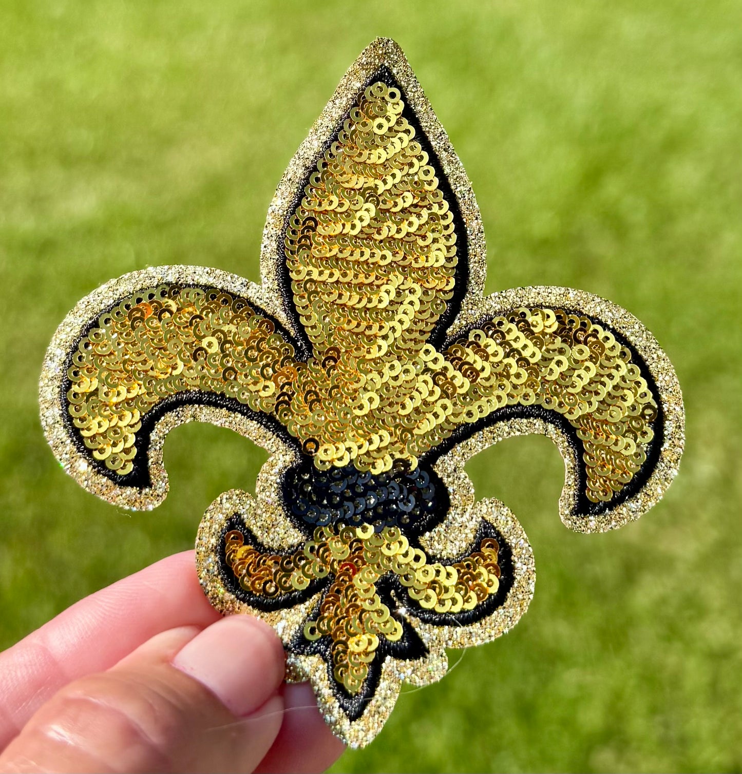 Sequin Fleur de lis Iron On Patch: Game Day Trucker Hat DIY