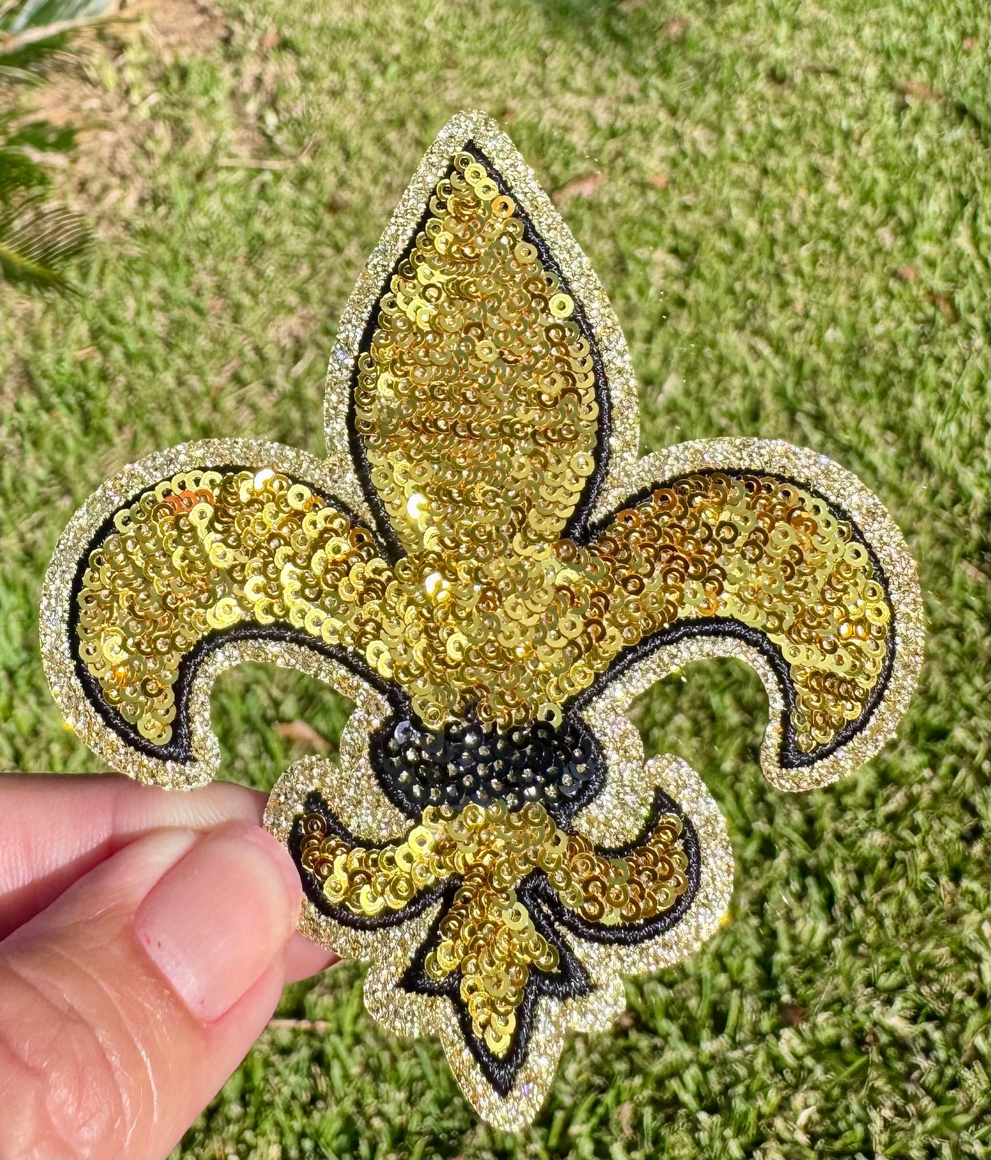 Sequin Fleur de lis Iron On Patch: Game Day Trucker Hat DIY