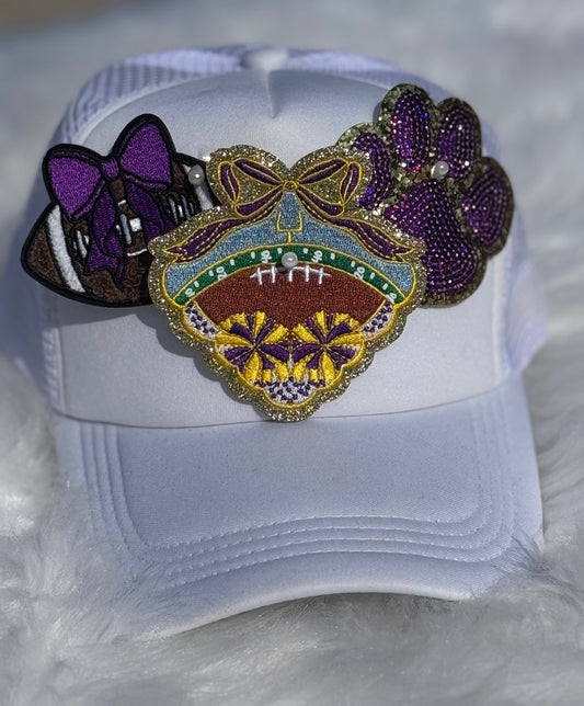 Football Cheer Bow Embroidered Patch: Game Day Iron on Applique