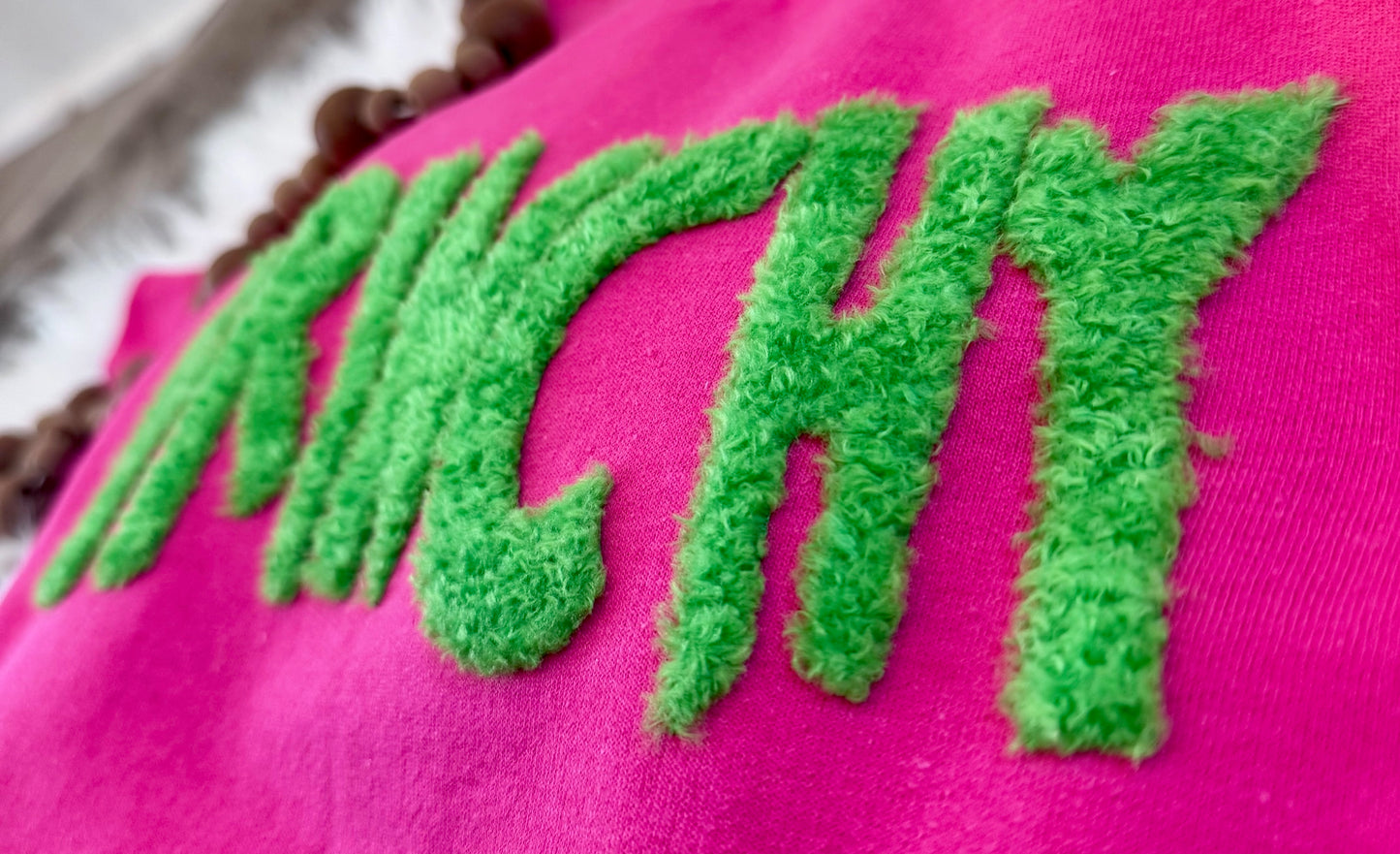 Fluffy Grinchy Patch, DIY Christmas Patch