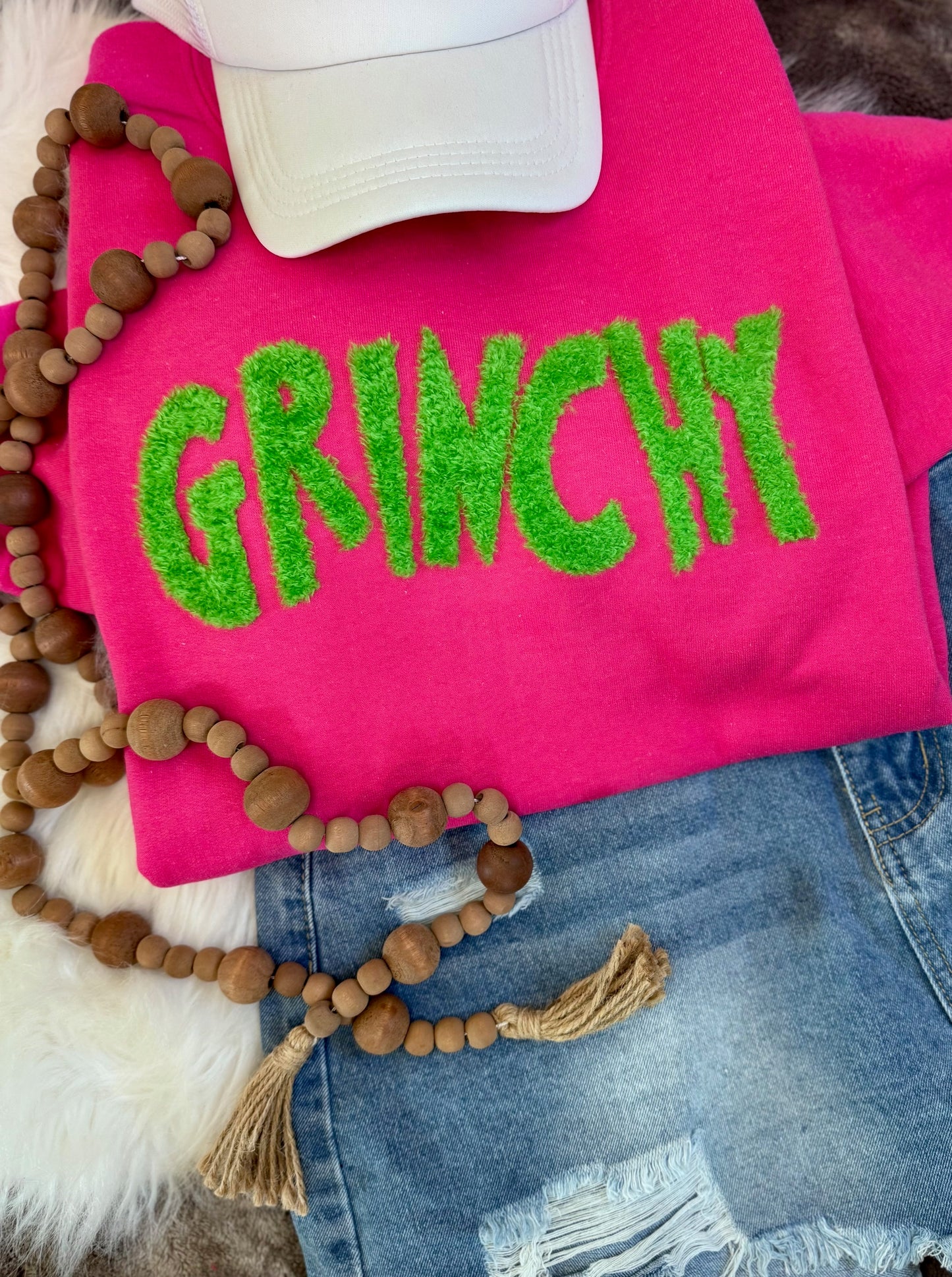 Fluffy Grinchy Patch, DIY Christmas Patch