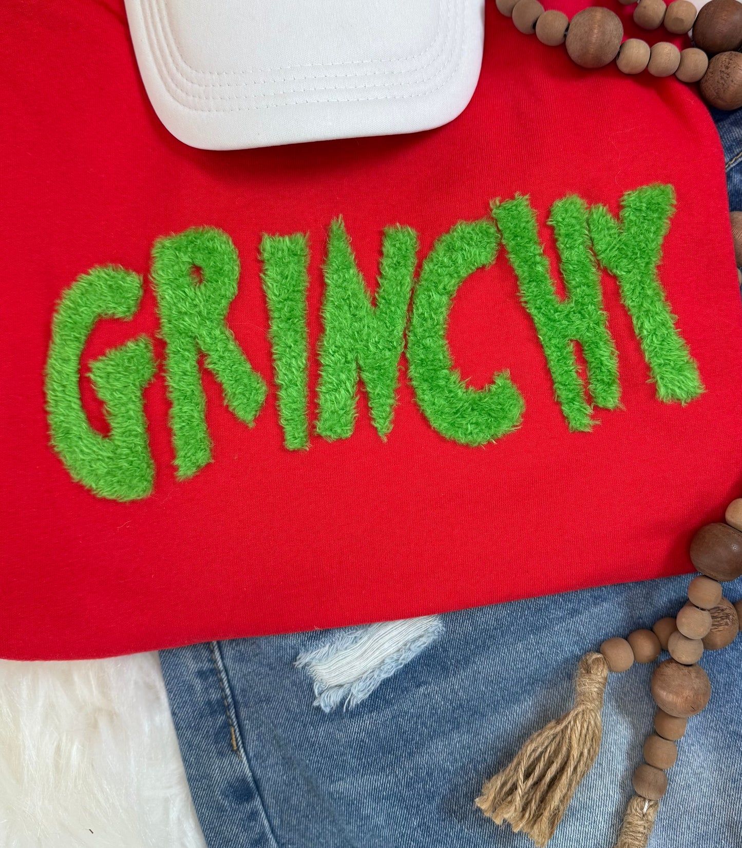 Fluffy Grinchy Patch, DIY Christmas Patch