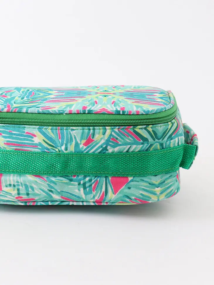 Green lily print lunch box/Back to School