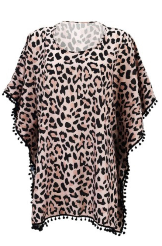 Wild Side Leopard Pom-Pom Cover Up| Beach