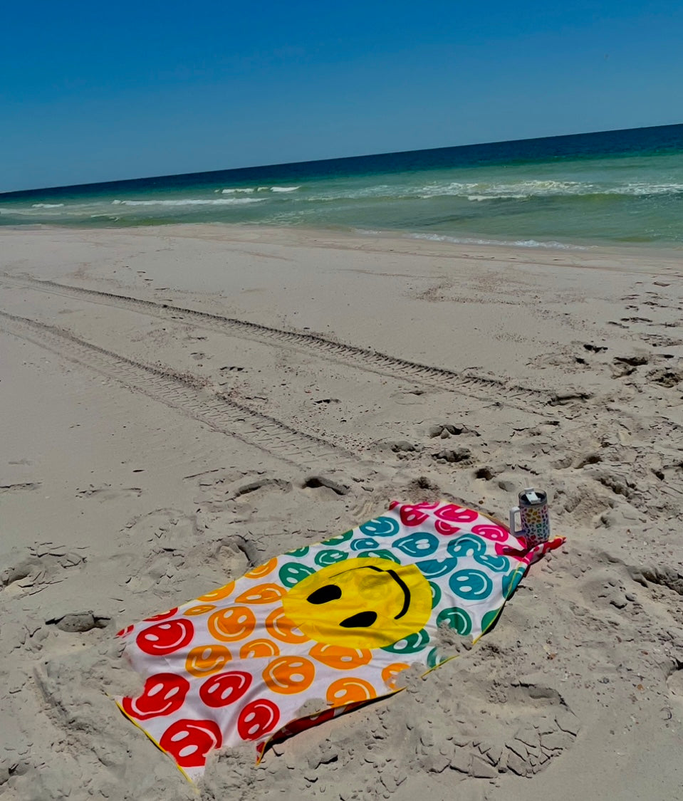 Happy Face Beach Towel