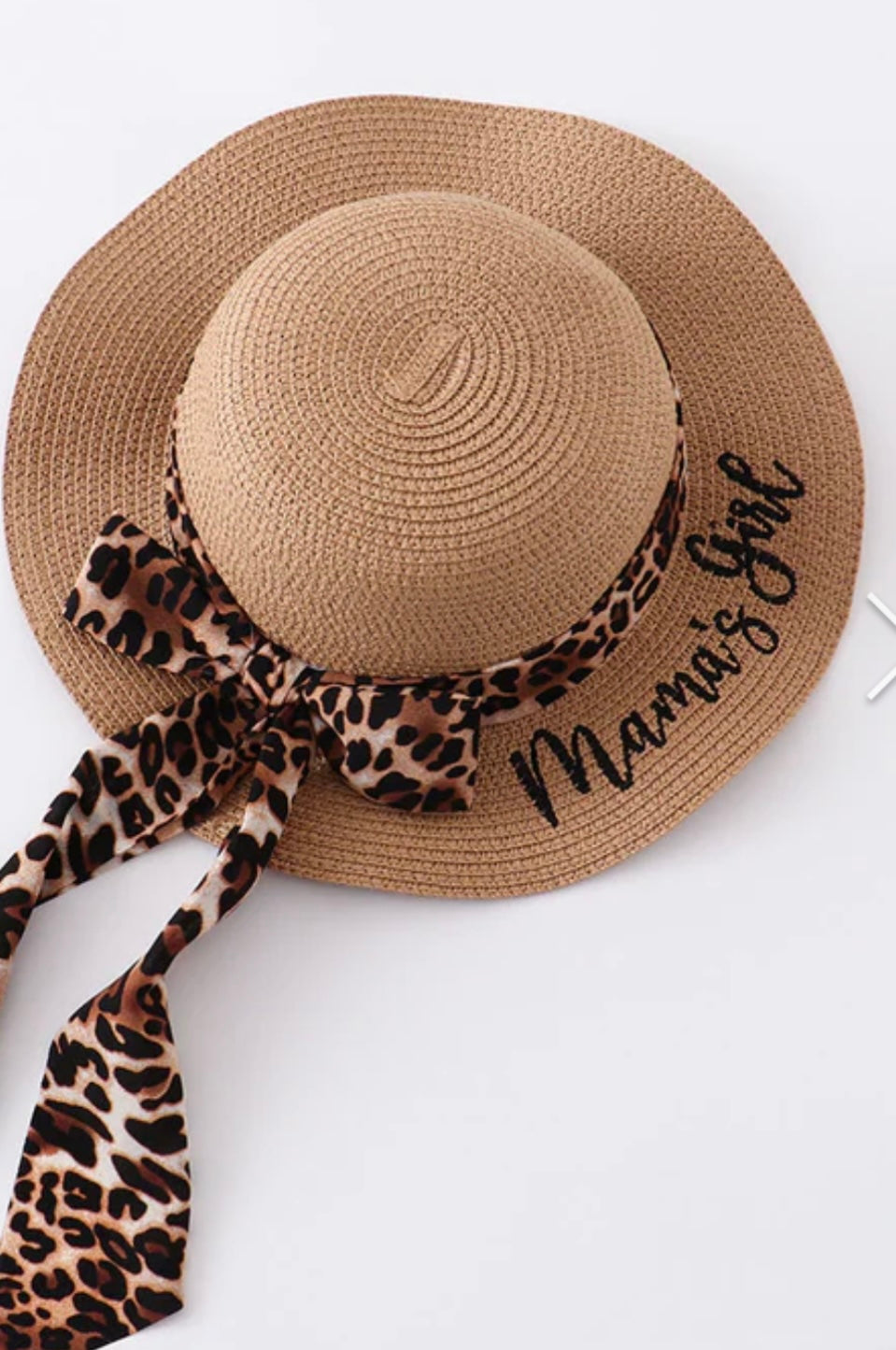 Leopard Mama and Mama's Girl Beach Straw Hats MAMA and MINI