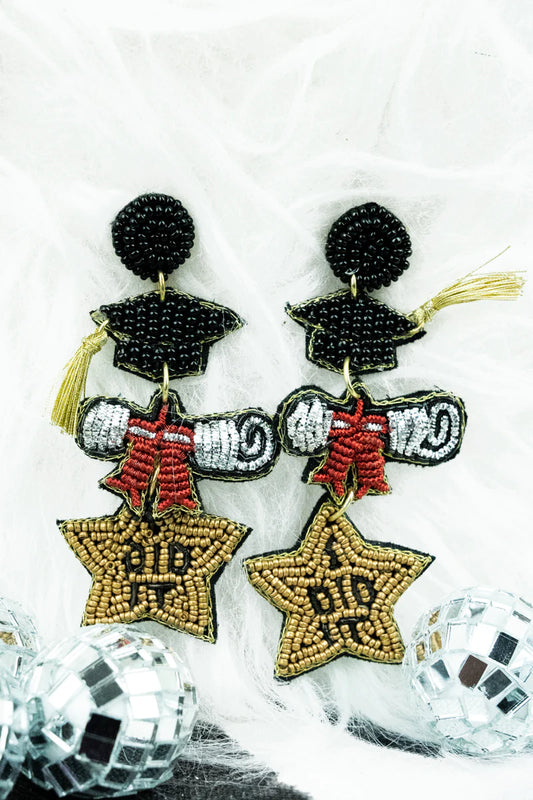 I DID IT GRADUATION TIERED EARRINGS