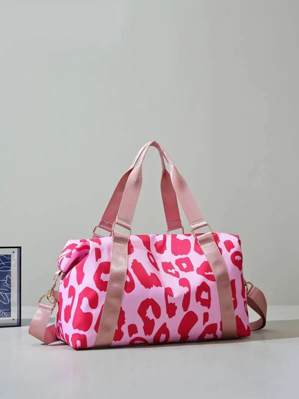 Leopard Print Pink Weekender Travel Bag