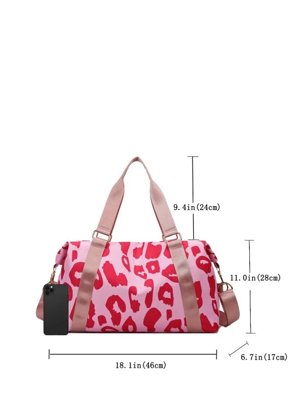 Leopard Print Pink Weekender Travel Bag