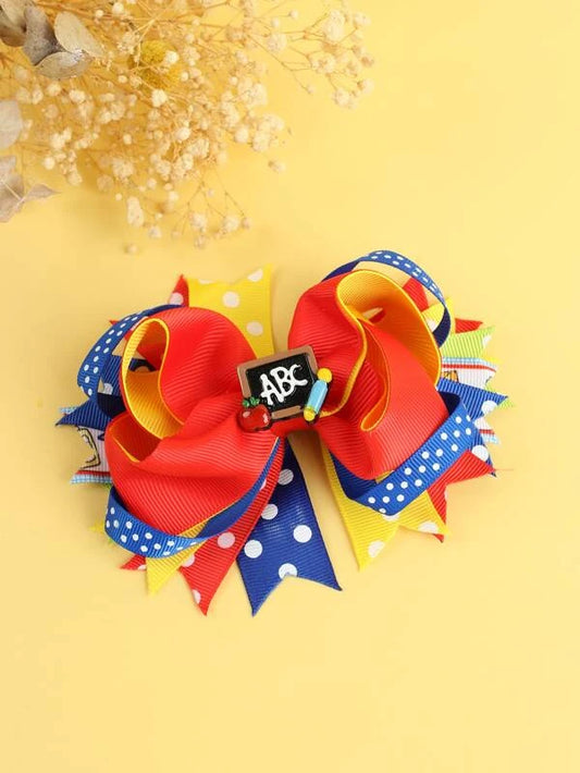 Girls ABC Back to School Bow/Hair Accessories