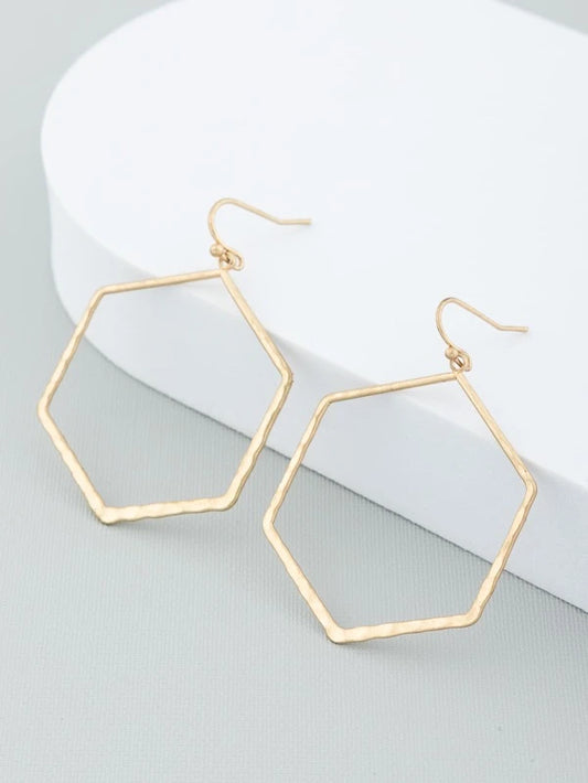 Geometric Hollow Drop Ear Rings/Jewelry