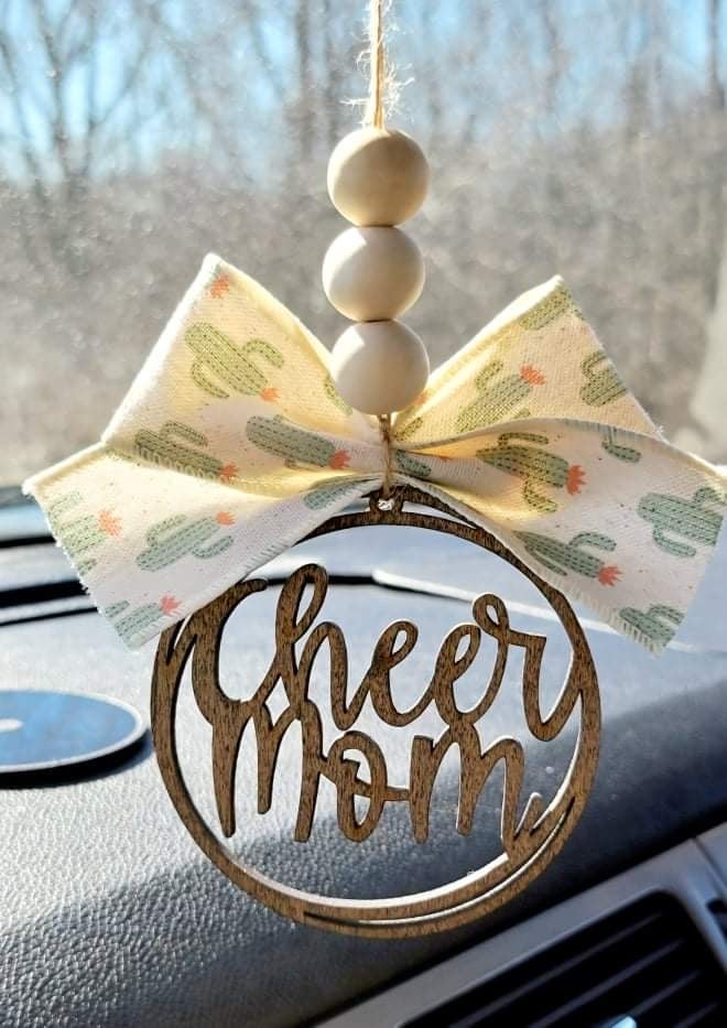 Car Charm Ornament MAMA WITH CHEETAH BOW WHERE APPLICABLE