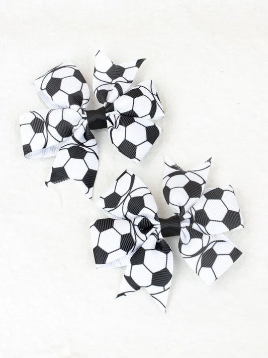 Soccer Pig tail Bows /Hair Accessories/GAME DAY