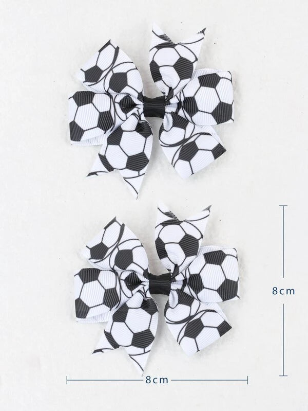 Soccer Pig tail Bows /Hair Accessories/GAME DAY