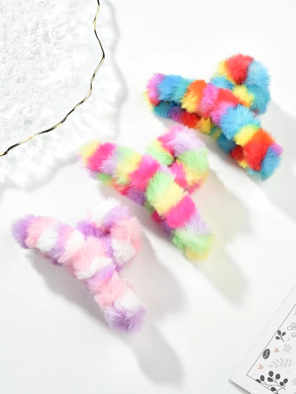 Solid Fuzzy Fashion Hair Claw/Hair Accessory