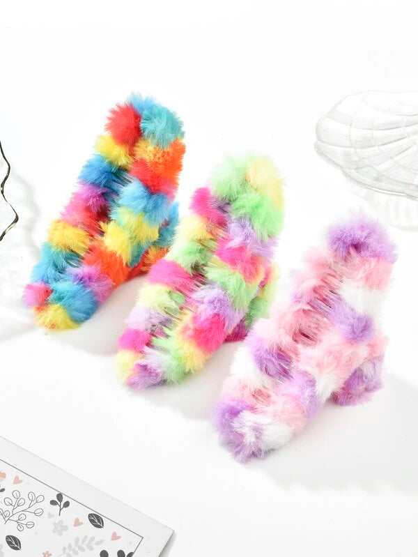 Solid Fuzzy Fashion Hair Claw/Hair Accessory