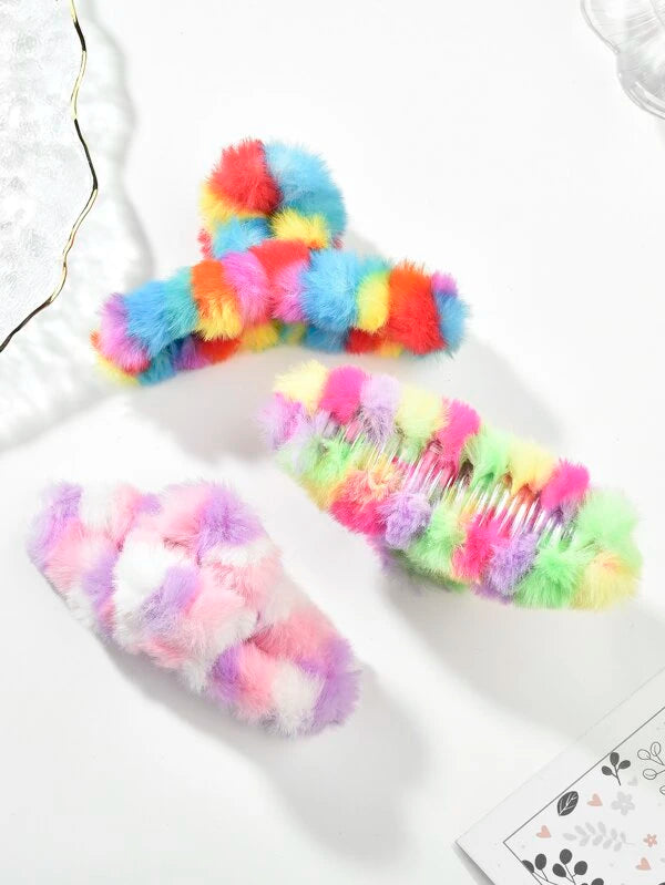 Solid Fuzzy Fashion Hair Claw/Hair Accessory