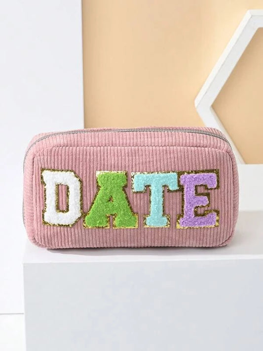 Chenille Letter Cosmetic Case/Bag