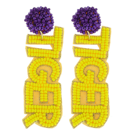 TIGER SEED BEAD EARRINGS/JEWELRY/GAME DAY