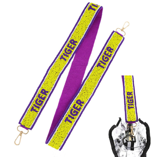 TIGER SPORT TEAM MASCOT BEADED SHOULDER BAG STRAP/GAME DAY, LSU, LSU Tigers, Geaux Tigers