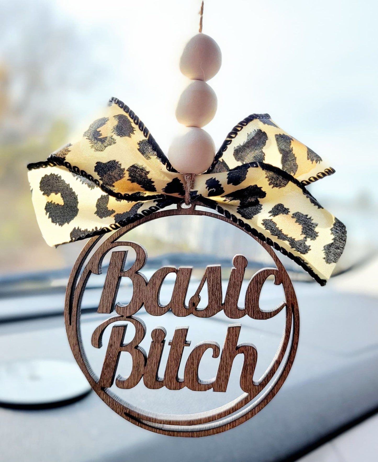 Car Charm Ornament MAMA WITH CHEETAH BOW WHERE APPLICABLE