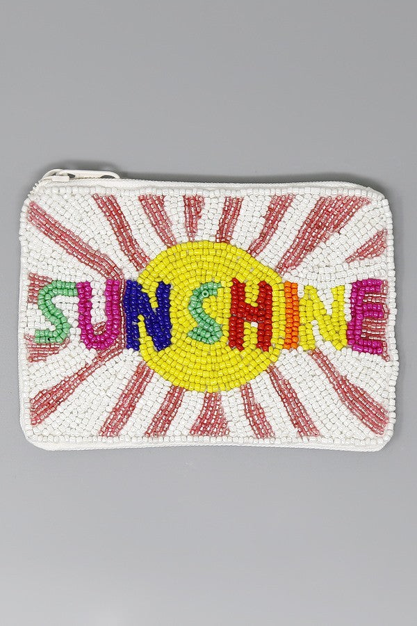 SUNSHINE Seed Beaded Coin Purse