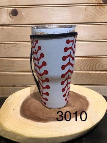 Baseball Neoprene 30 oz (Large) Drink Sleeve with Handle - Baseball/GAME DAY