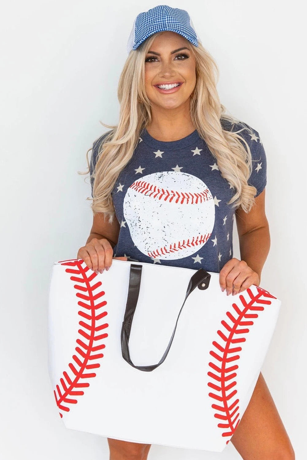 White Baseball Extra Large Tote Bag/Game Day