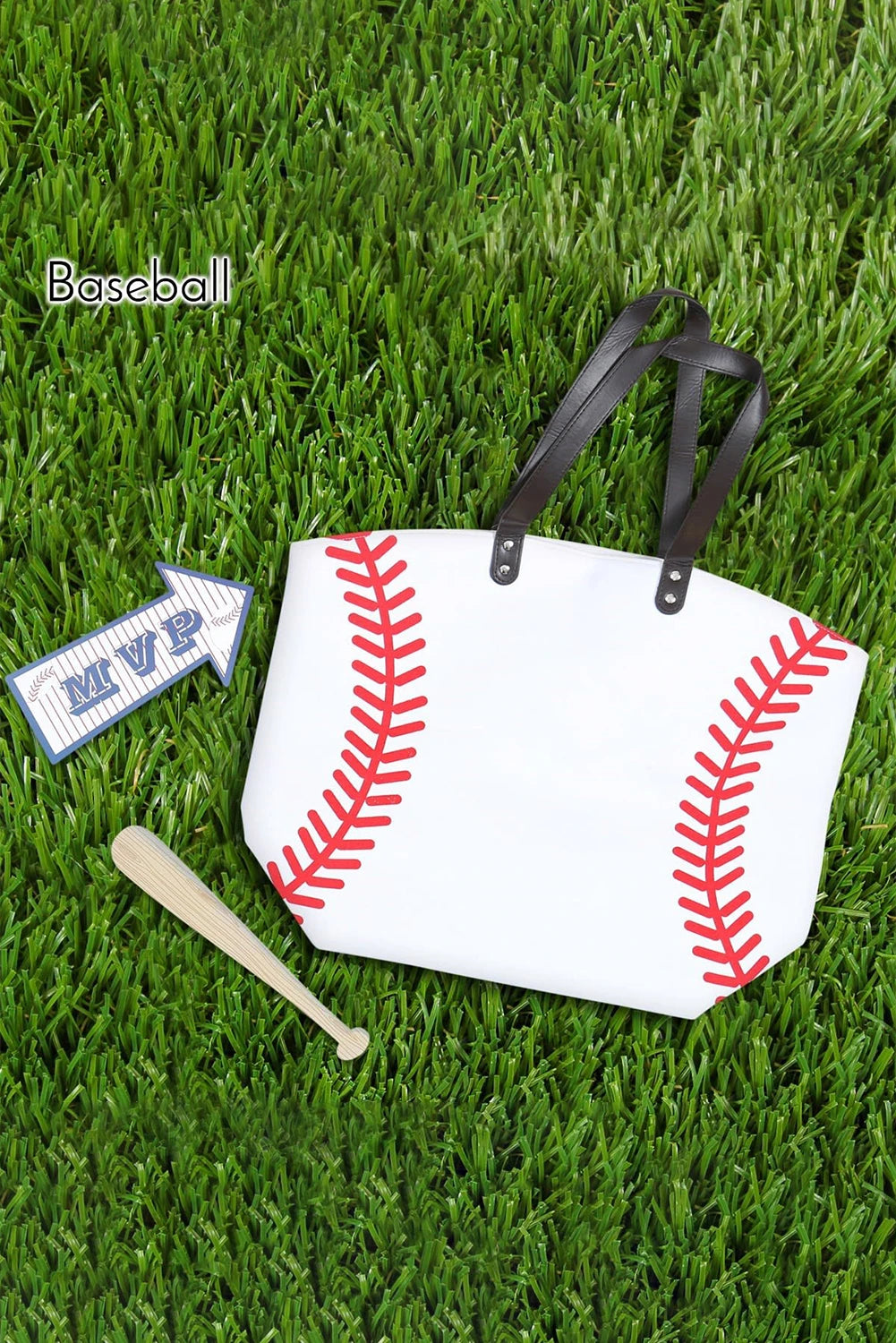 White Baseball Extra Large Tote Bag/Game Day