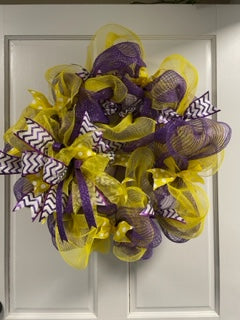 Geaux Tigers Extra Large Mesh and Ribbon Front Door Wreath